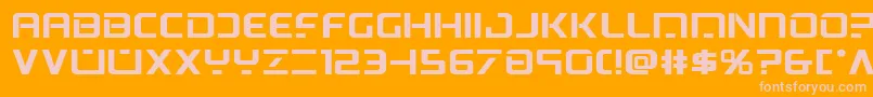 Psyonicboldexpand-fontti – vaaleanpunaiset fontit oranssilla taustalla