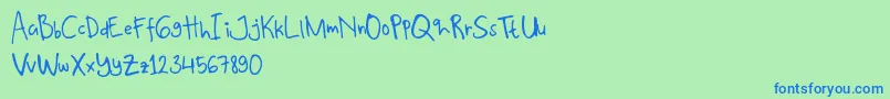 Kalyana Demo Font – Blue Fonts on Green Background