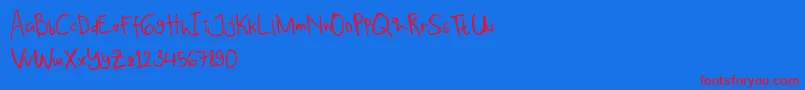 Kalyana Demo Font – Red Fonts on Blue Background