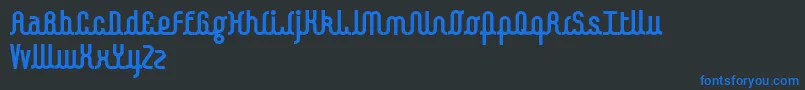 Kamalo bold-Schriftart – Blaue Schriften auf schwarzem Hintergrund