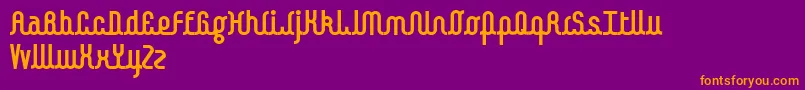 Kamalo bold-Schriftart – Orangefarbene Schriften auf violettem Hintergrund