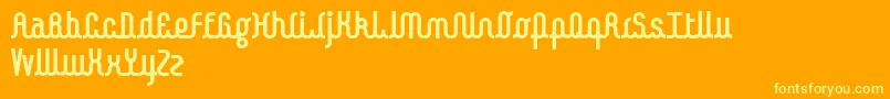 Fonte Kamalo bold – fontes amarelas em um fundo laranja
