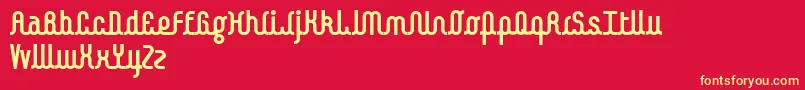 フォントKamalo bold – 黄色の文字、赤い背景