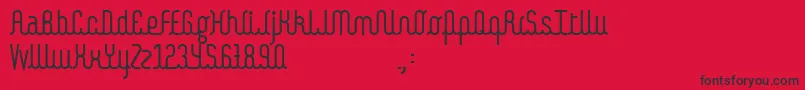 Kamalo-Schriftart – Schwarze Schriften auf rotem Hintergrund