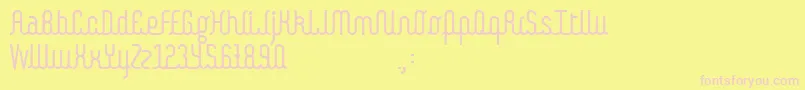 Kamalo-fontti – vaaleanpunaiset fontit keltaisella taustalla