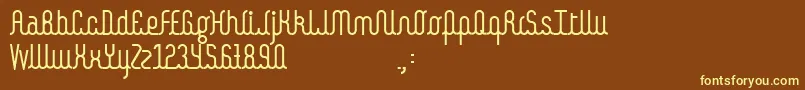 Kamalo-fontti – keltaiset fontit ruskealla taustalla