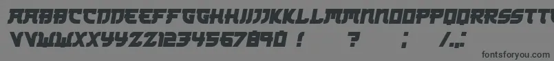 Czcionka Kamikaze Italic – czarne czcionki na szarym tle