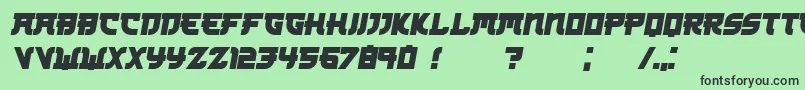 Fonte Kamikaze Italic – fontes pretas em um fundo verde