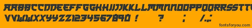 Kamikaze Italic Font – Black Fonts on Orange Background