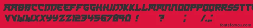 Kamikaze Italic-Schriftart – Schwarze Schriften auf rotem Hintergrund