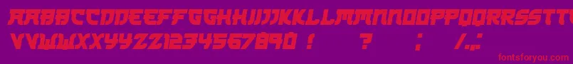 Kamikaze Italic-Schriftart – Rote Schriften auf violettem Hintergrund