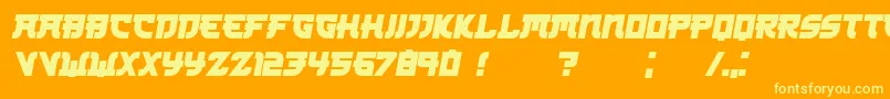 Kamikaze Italic Font – Yellow Fonts on Orange Background