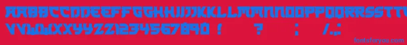 Kamikaze Font – Blue Fonts on Red Background