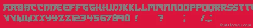 Fonte Kamikaze – fontes cinzas em um fundo vermelho