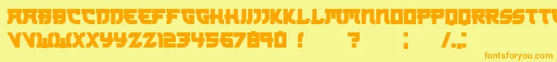 Kamikaze Font – Orange Fonts on Yellow Background