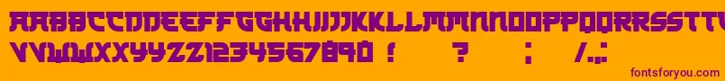 Czcionka Kamikaze – fioletowe czcionki na pomarańczowym tle