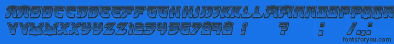 Kamikaze3DGradient Italic Font – Black Fonts on Blue Background