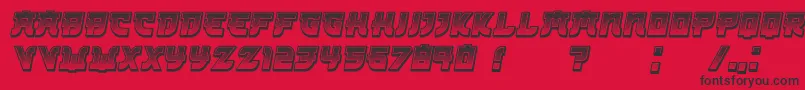 Kamikaze3DGradient Italic Font – Black Fonts on Red Background