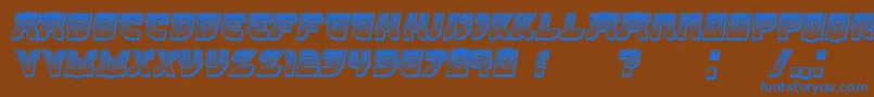Kamikaze3DGradient Italic Font – Blue Fonts on Brown Background