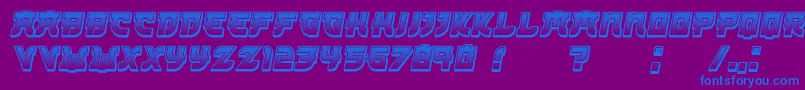 Kamikaze3DGradient Italic Font – Blue Fonts on Purple Background