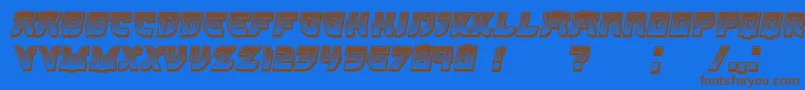 Kamikaze3DGradient Italic Font – Brown Fonts on Blue Background