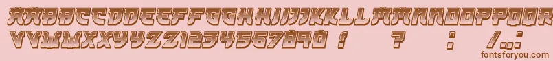 Kamikaze3DGradient Italic Font – Brown Fonts on Pink Background