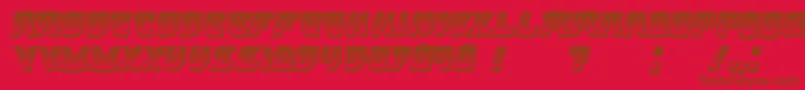 Kamikaze3DGradient Italic Font – Brown Fonts on Red Background