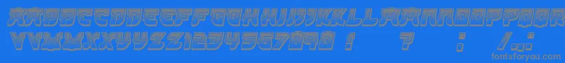Kamikaze3DGradient Italic Font – Gray Fonts on Blue Background