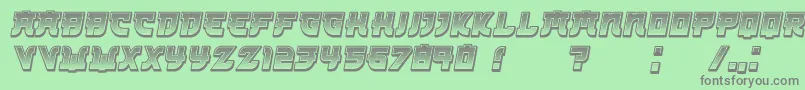 フォントKamikaze3DGradient Italic – 緑の背景に灰色の文字