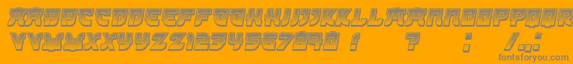 Kamikaze3DGradient Italic-Schriftart – Graue Schriften auf orangefarbenem Hintergrund