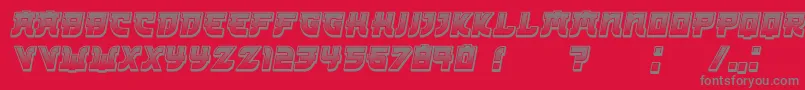 フォントKamikaze3DGradient Italic – 赤い背景に灰色の文字