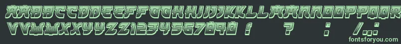 fuente Kamikaze3DGradient Italic – Fuentes Verdes Sobre Fondo Negro