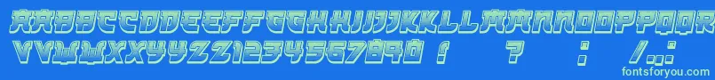 フォントKamikaze3DGradient Italic – 青い背景に緑のフォント