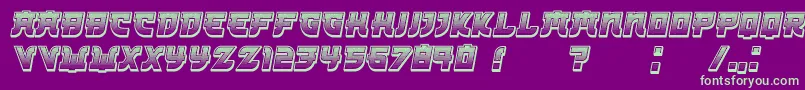 フォントKamikaze3DGradient Italic – 紫の背景に緑のフォント