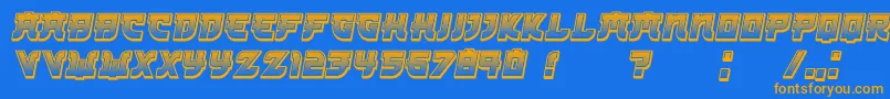 Kamikaze3DGradient Italic Font – Orange Fonts on Blue Background