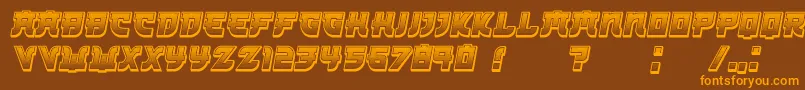 Kamikaze3DGradient Italic Font – Orange Fonts on Brown Background