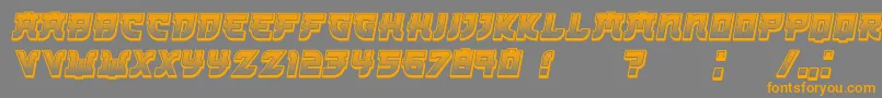 Kamikaze3DGradient Italic Font – Orange Fonts on Gray Background