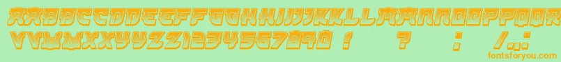 Kamikaze3DGradient Italic Font – Orange Fonts on Green Background