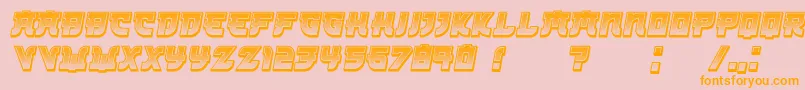 フォントKamikaze3DGradient Italic – オレンジの文字がピンクの背景にあります。