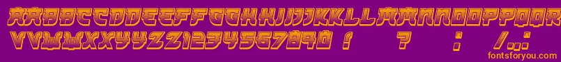 Kamikaze3DGradient Italic Font – Orange Fonts on Purple Background