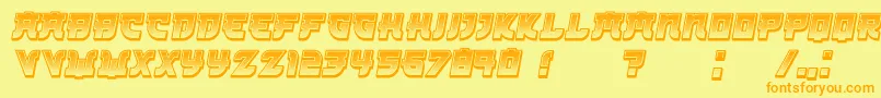 Kamikaze3DGradient Italic Font – Orange Fonts on Yellow Background