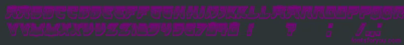Czcionka Kamikaze3DGradient Italic – fioletowe czcionki na czarnym tle