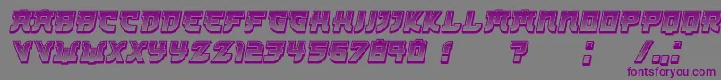 Kamikaze3DGradient Italic Font – Purple Fonts on Gray Background
