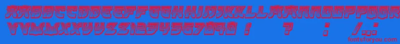 Kamikaze3DGradient Italic Font – Red Fonts on Blue Background