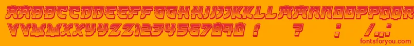 Police Kamikaze3DGradient Italic – polices rouges sur fond orange