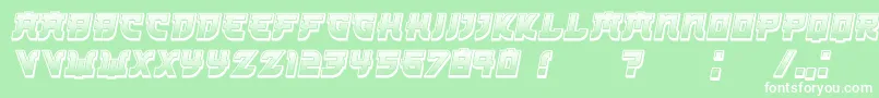 Kamikaze3DGradient Italic Font – White Fonts on Green Background