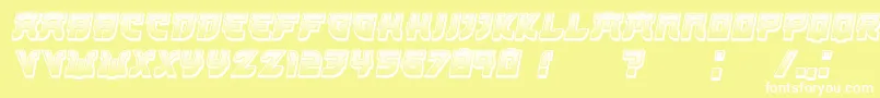 Kamikaze3DGradient Italic Font – White Fonts on Yellow Background