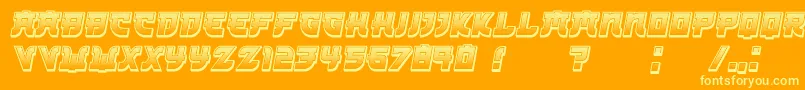 Kamikaze3DGradient Italic Font – Yellow Fonts on Orange Background