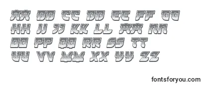 Überblick über die Schriftart Kamikaze3DGradient Italic