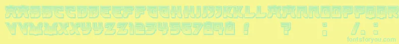 Kamikaze3DGradient Font – Green Fonts on Yellow Background